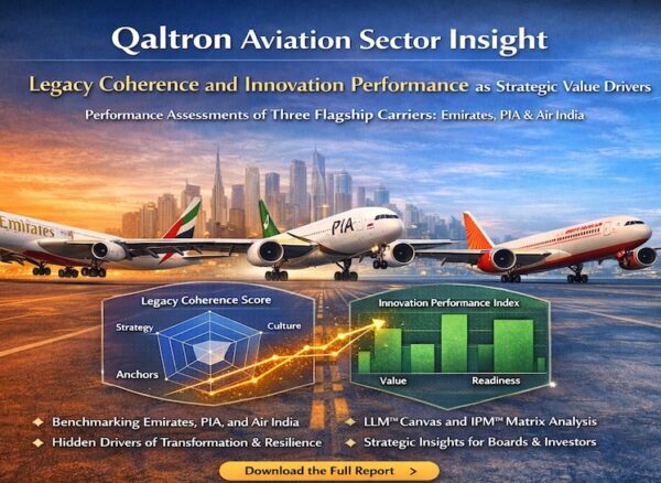 Performance Assessment of Three Flagship Carriers: Emirates, PIA and Air India, based on the Qaltron's Transformation Frameworks