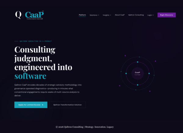 Qaltron CaaP Platform - Launched Qaltron launches its Consulting Platform named as Qaltron CaaP, along with the Qaltron Transformation Solution as its proprietary outcome-driven transformation solution.