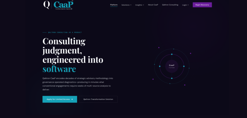 Qaltron launches its Consulting Platform named as Qaltron CaaP, along with the Qaltron Transformation Solution as its proprietary outcome-driven transformation solution.